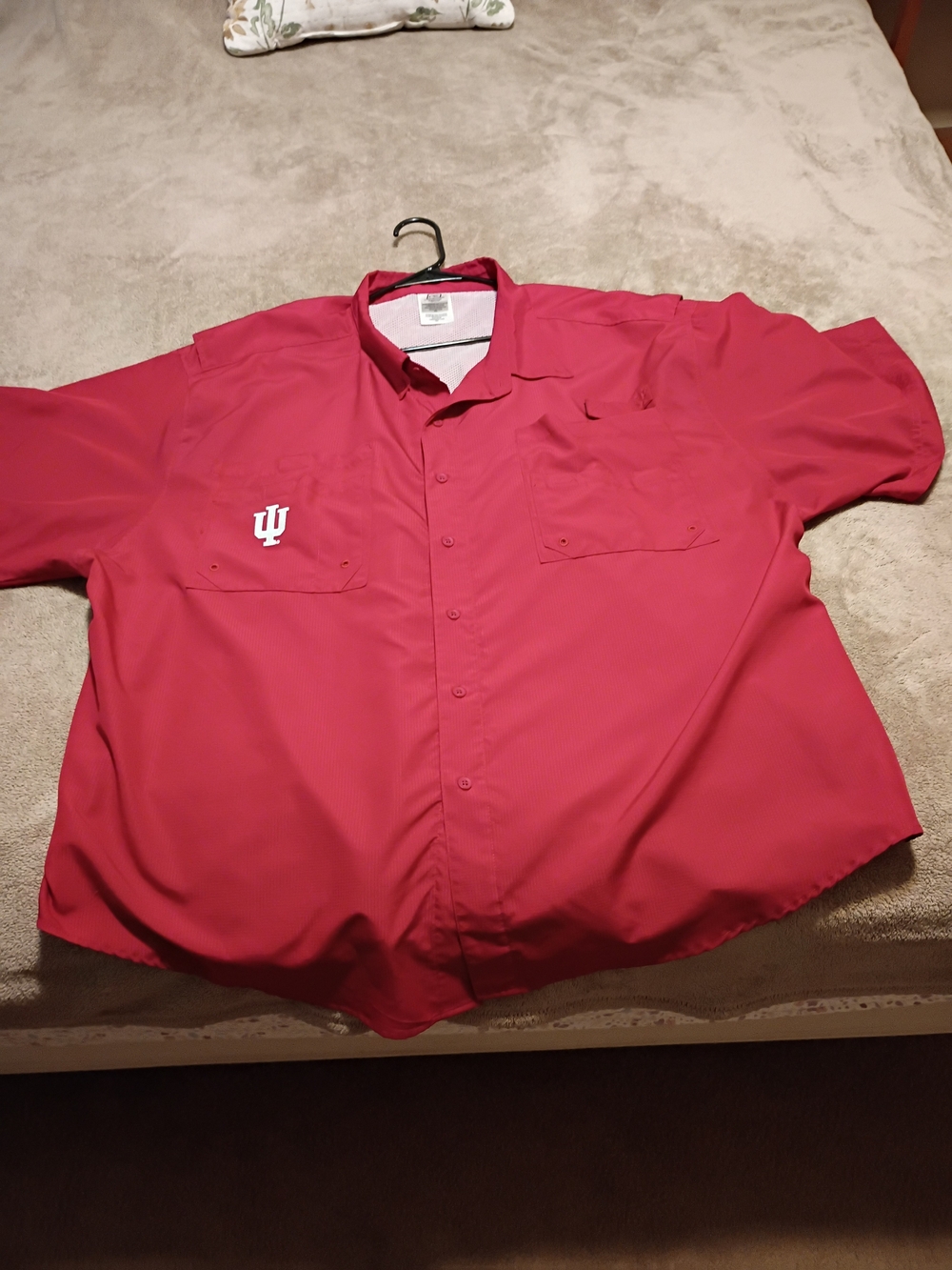Knights Apparel Red Short-Sleeve Button-Down Shirt with Chest Logo